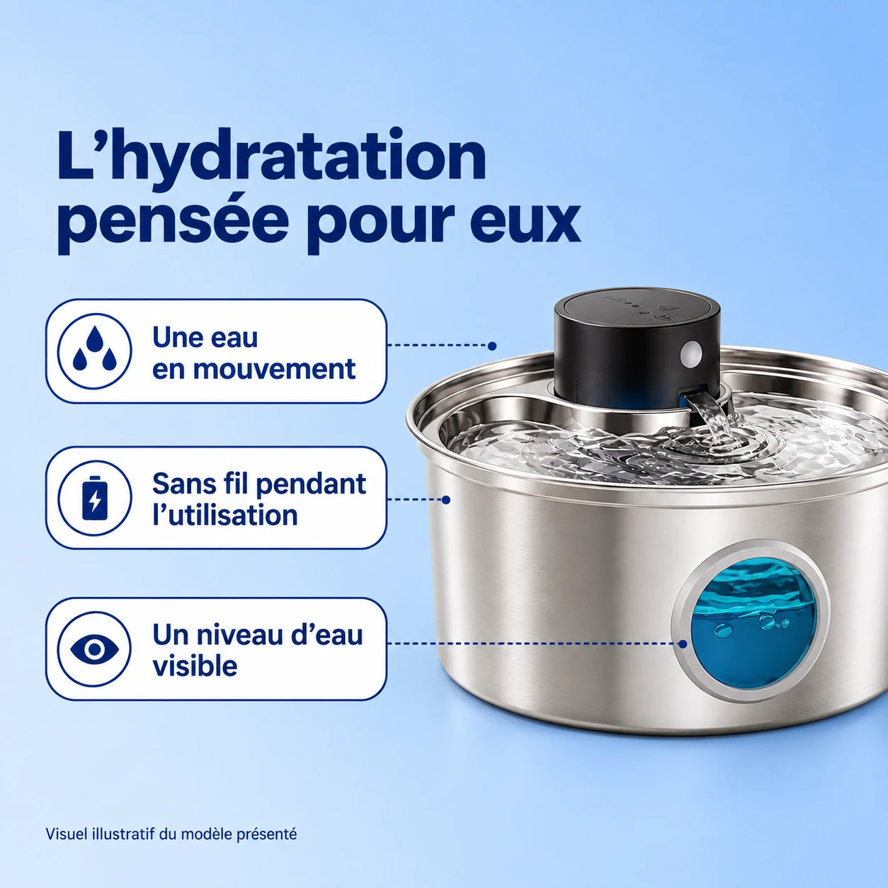 Création illustrative Naïa Inox avec module central et fenêtre ronde