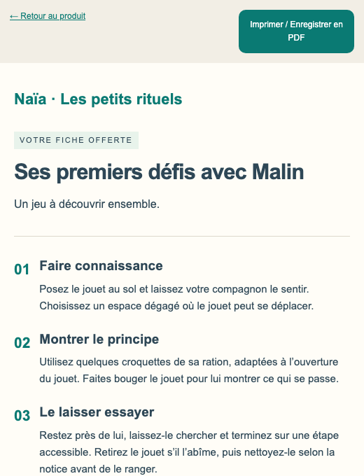 Aperçu de la fiche offerte