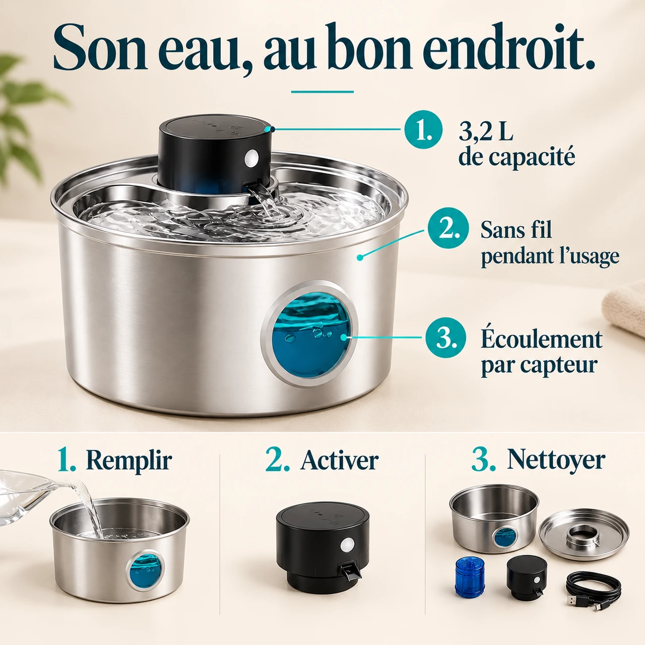 Naïa Inox : caractéristiques et trois gestes expliqués en image